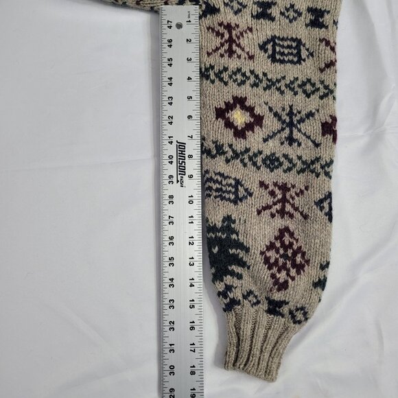 Vintage 1980's Polo By Ralph Lauren Men's Hand Knit Wool Ski Sweater Size M - Picture 9 of 11